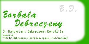 borbala debreczeny business card